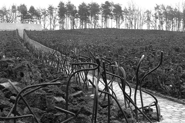 Gräberfeld der Gedenkstätte Bełżec, Ort der gefundenen Asche der Ermordeten