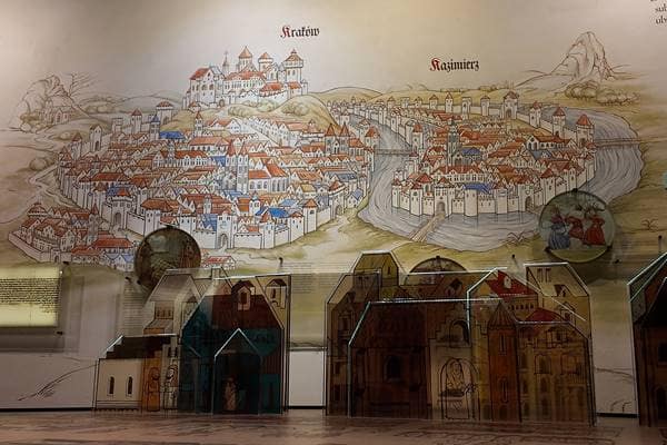 Darstellung der mittelalterlichen jüdischen Siedler in Krakau und Kazimierz