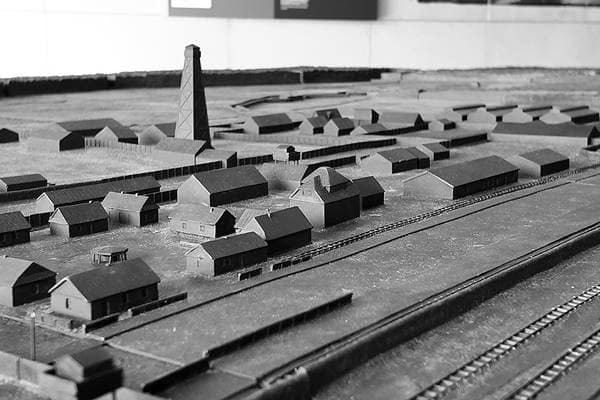Lagermodel des Vernichtungslagers Sobibor im Museum